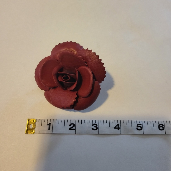 Authentic CHANEL Leather Camellia Corsage Brooch - Picture 6 of 9